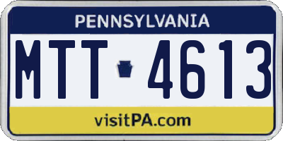 PA license plate MTT4613