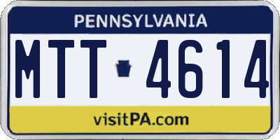 PA license plate MTT4614