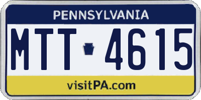 PA license plate MTT4615