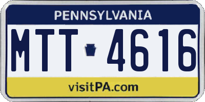 PA license plate MTT4616