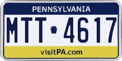 PA license plate MTT4617