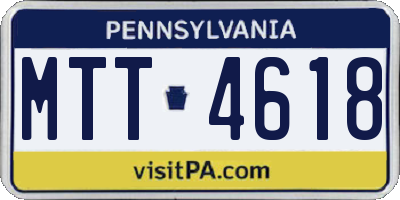 PA license plate MTT4618