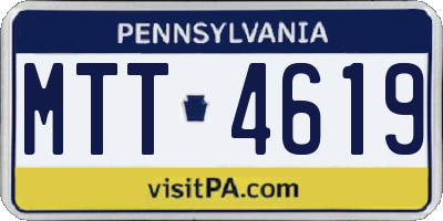 PA license plate MTT4619