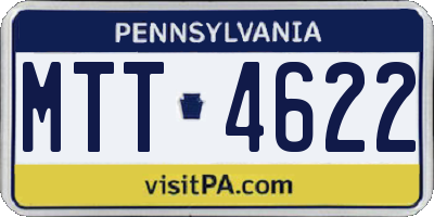 PA license plate MTT4622