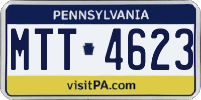 PA license plate MTT4623
