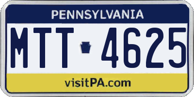 PA license plate MTT4625