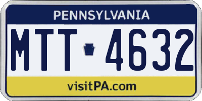 PA license plate MTT4632
