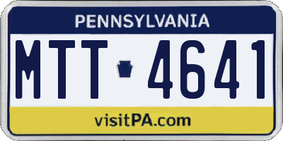 PA license plate MTT4641