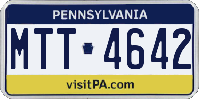 PA license plate MTT4642