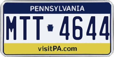 PA license plate MTT4644