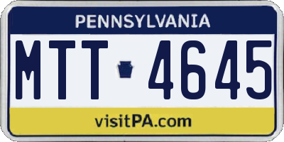 PA license plate MTT4645