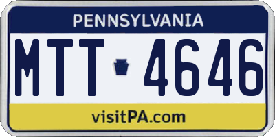 PA license plate MTT4646