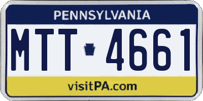 PA license plate MTT4661