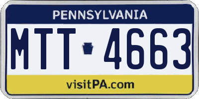 PA license plate MTT4663