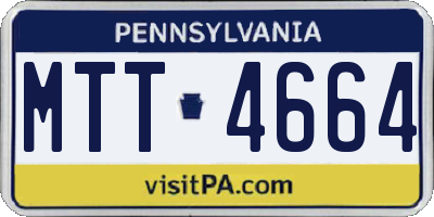PA license plate MTT4664