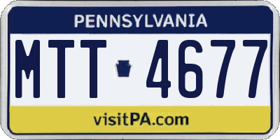 PA license plate MTT4677