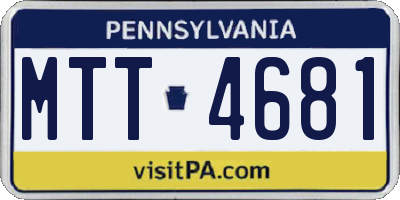 PA license plate MTT4681
