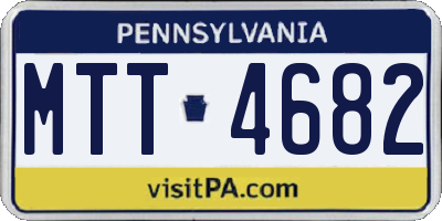 PA license plate MTT4682