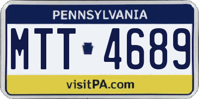 PA license plate MTT4689