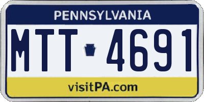 PA license plate MTT4691