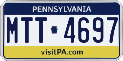 PA license plate MTT4697