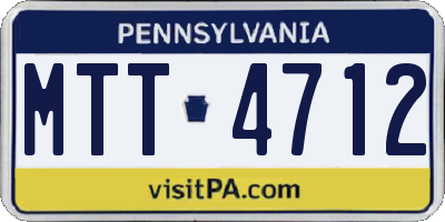 PA license plate MTT4712