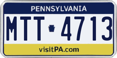 PA license plate MTT4713