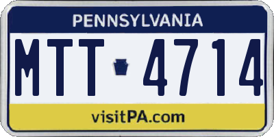 PA license plate MTT4714