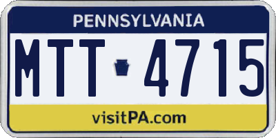 PA license plate MTT4715