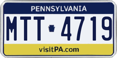 PA license plate MTT4719