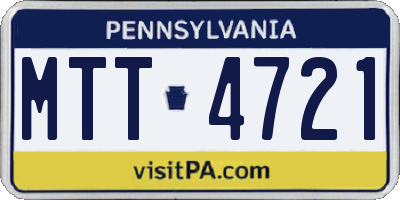 PA license plate MTT4721