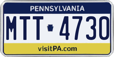 PA license plate MTT4730