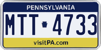 PA license plate MTT4733