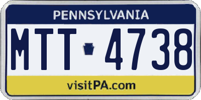 PA license plate MTT4738