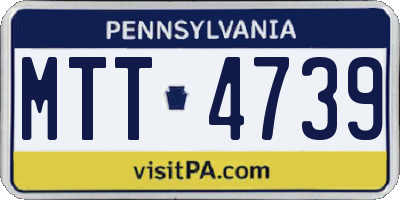 PA license plate MTT4739