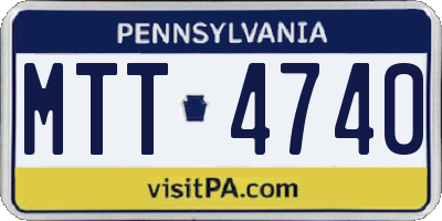 PA license plate MTT4740