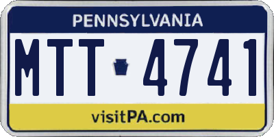 PA license plate MTT4741