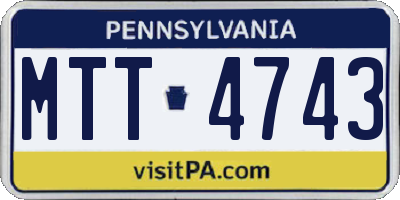 PA license plate MTT4743