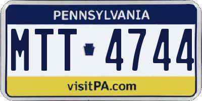 PA license plate MTT4744