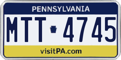 PA license plate MTT4745