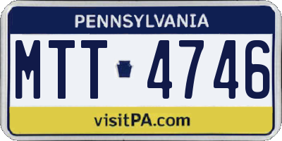 PA license plate MTT4746