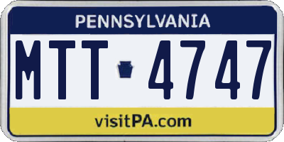 PA license plate MTT4747