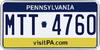 PA license plate MTT4760