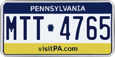 PA license plate MTT4765