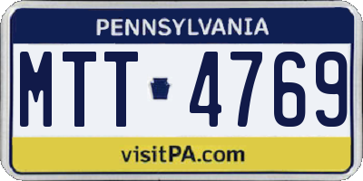 PA license plate MTT4769
