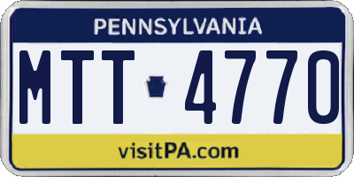 PA license plate MTT4770