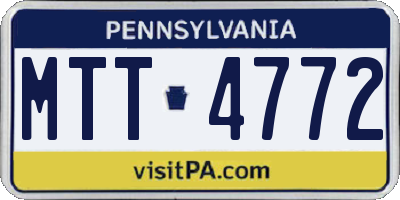 PA license plate MTT4772