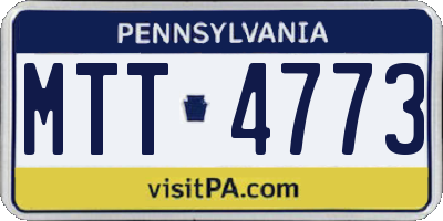 PA license plate MTT4773