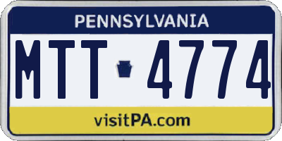 PA license plate MTT4774