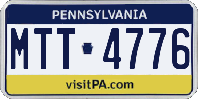 PA license plate MTT4776